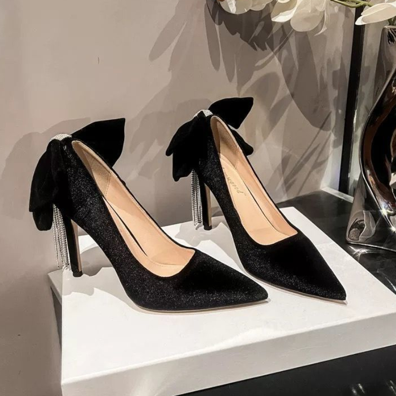 Women Shoes Quick Delivery - Черные женские туфли-лодочки на шпильке с