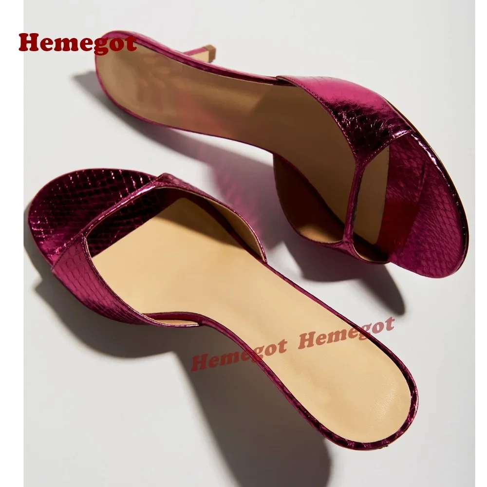 Women'S Shoes Crocs - Фиолетовые глянцевые тапочки на шпильке с