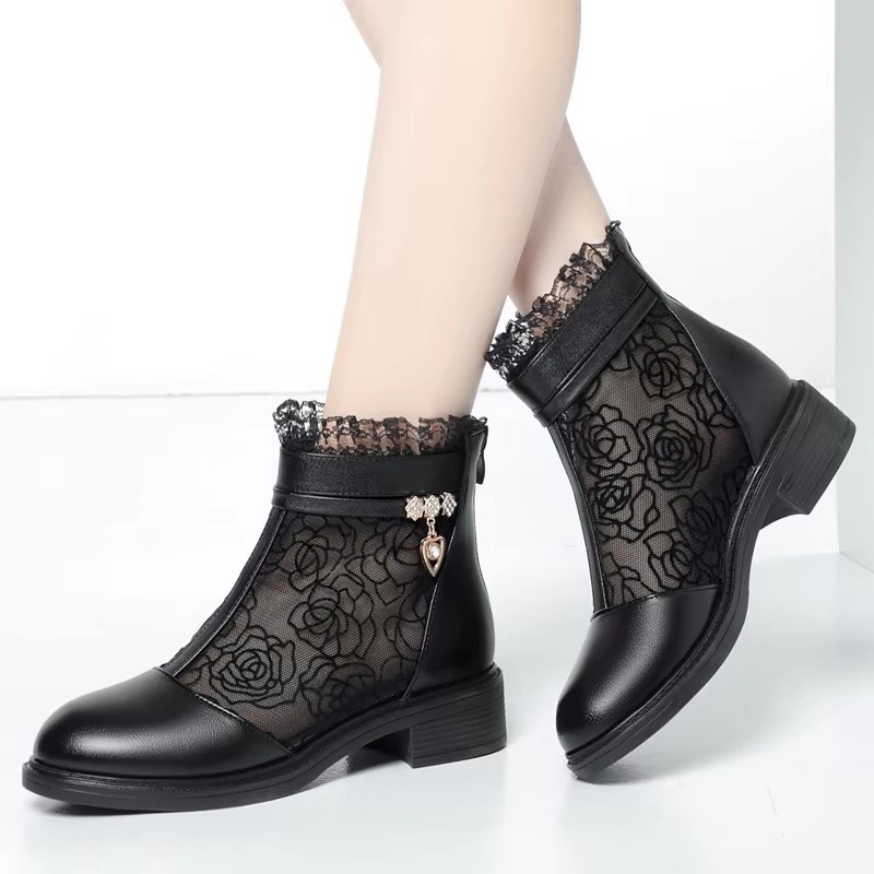 Women'S Shoes Round Toe - Удобная дышащая сетчатая кожаная обувь 2,5