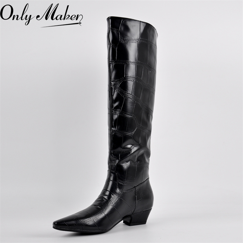 Western Cowgirl Boot - Onlymaker/женские черные сапоги-ковбойки из искусственной кожи