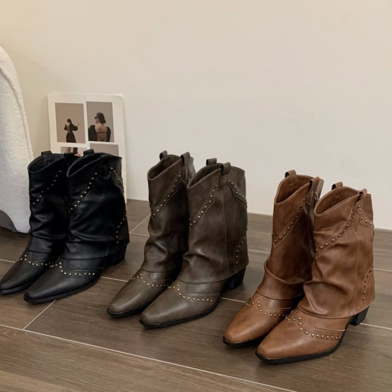 Western Cowgirl Boot - Женские ковбойские сапоги с заклепками, заостренным