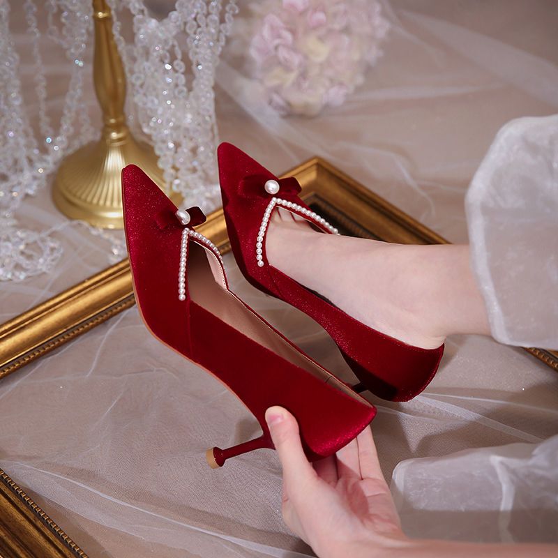 Women Shoes Quick Delivery - Красные женские туфли-лодочки на высоком каблуке