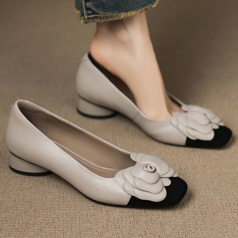 Women'S Shoes Round Toe - Женские туфли-лодочки из овчины размера плюс