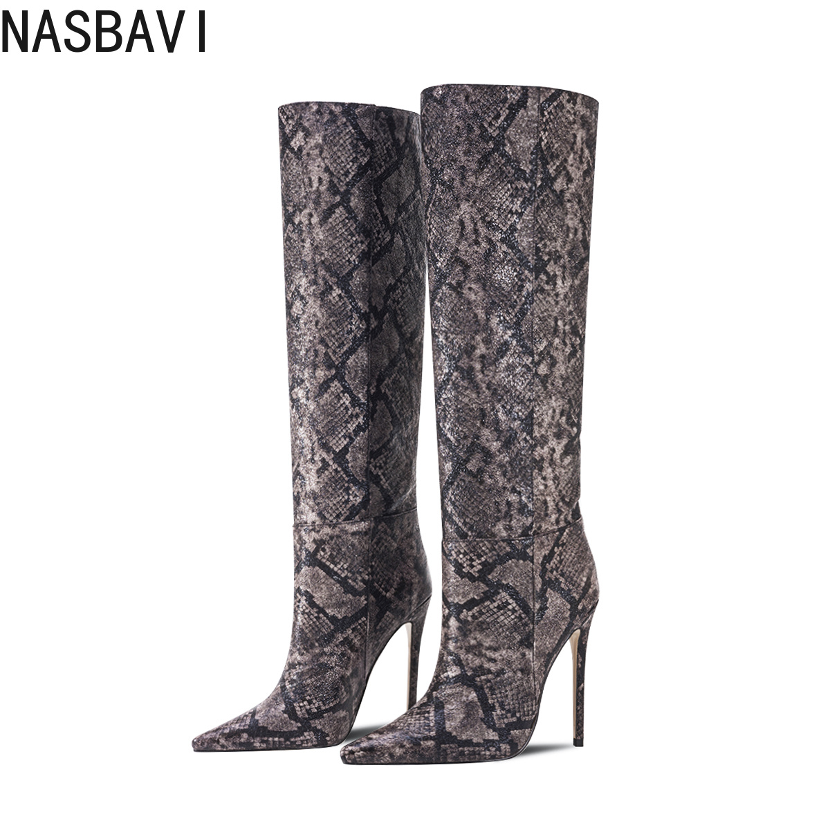 Zip Up Boots Short - Зимние современные женские ботфорты с принтом