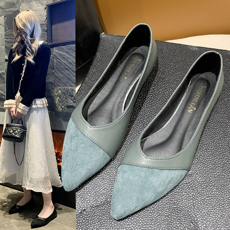 Women Shoes Wedges - Черные женские кожаные туфли на плоской