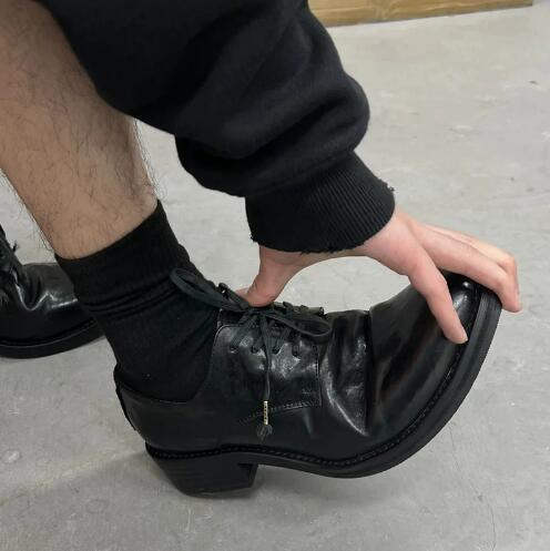 Women Shoes Size 4 In Cm - Горячие мужские черные коровьи ботинки из