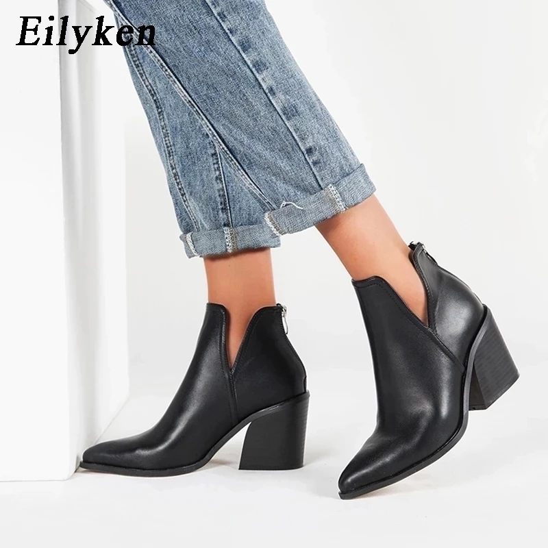Western Cowgirl Boot - Женские осенне-зимние повседневные ковбойские ботильоны Eilyken