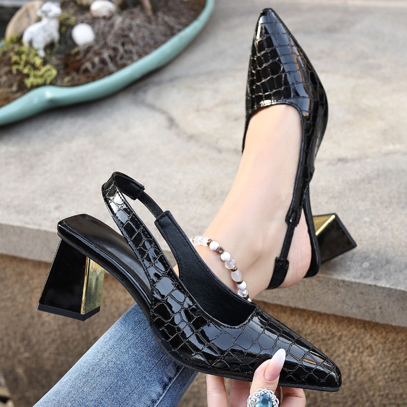 Летние сандалии на высоком каб – обзор и цена Women'S Shoes Round Toe