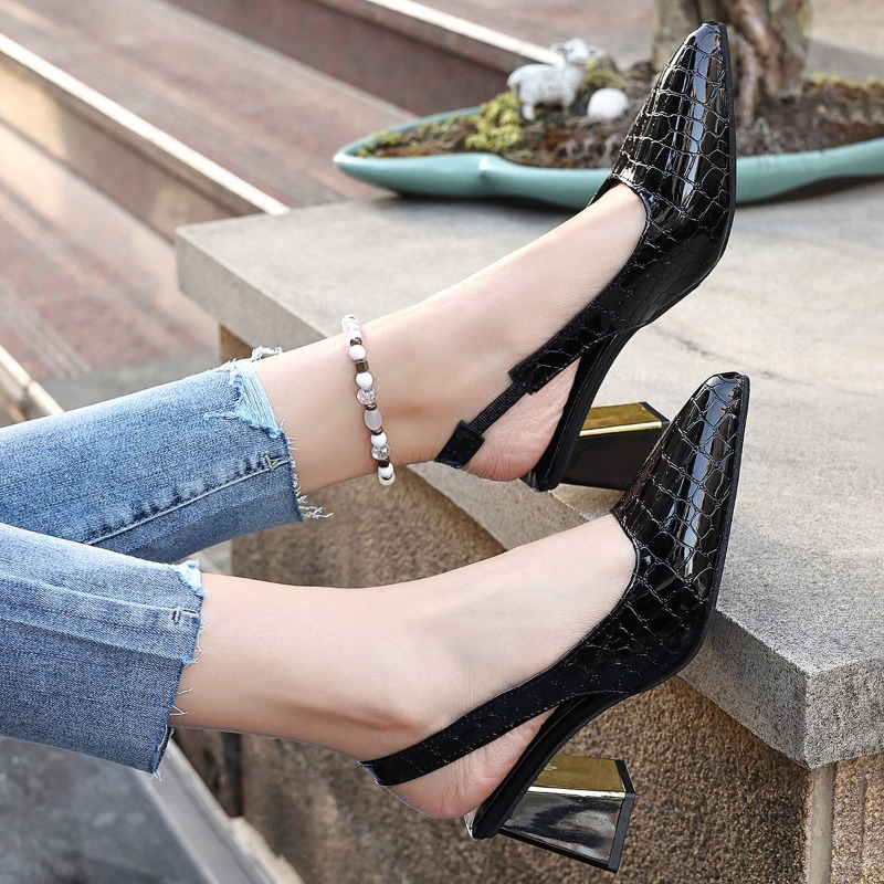 Летние сандалии на высоком каб – обзор и цена Women'S Shoes Round Toe