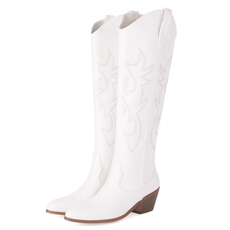 Белые женские сапоги до колена – обзор и цена Western Cowgirl Boot