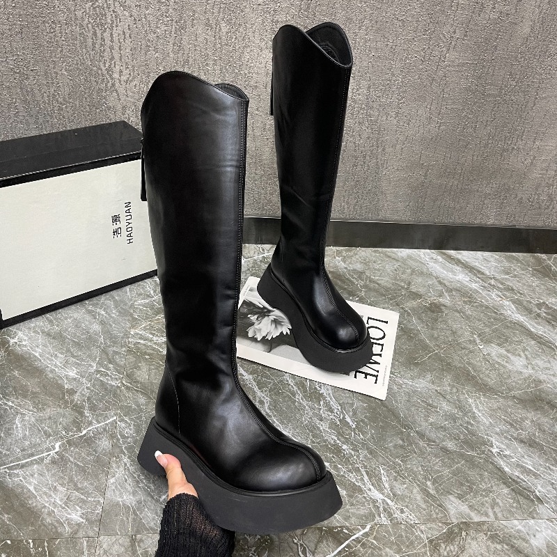 Новые женские простые однотонн – обзор и цена High Knee Heel Boots
