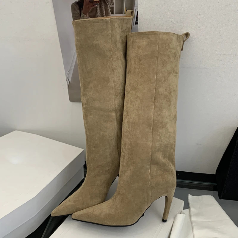 Уличные зимние винтажные женск – обзор и цена High Knee Heel Boots