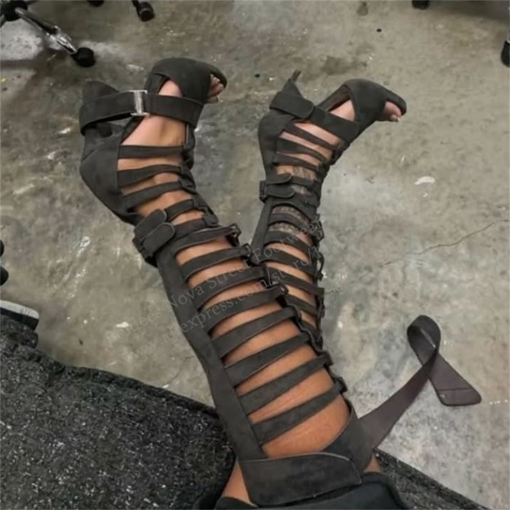 Гладиаторские сандалии-ботфорт – обзор и цена High Knee Heel Boots