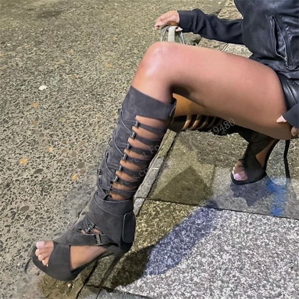 Гладиаторские сандалии-ботфорт – обзор и цена High Knee Heel Boots