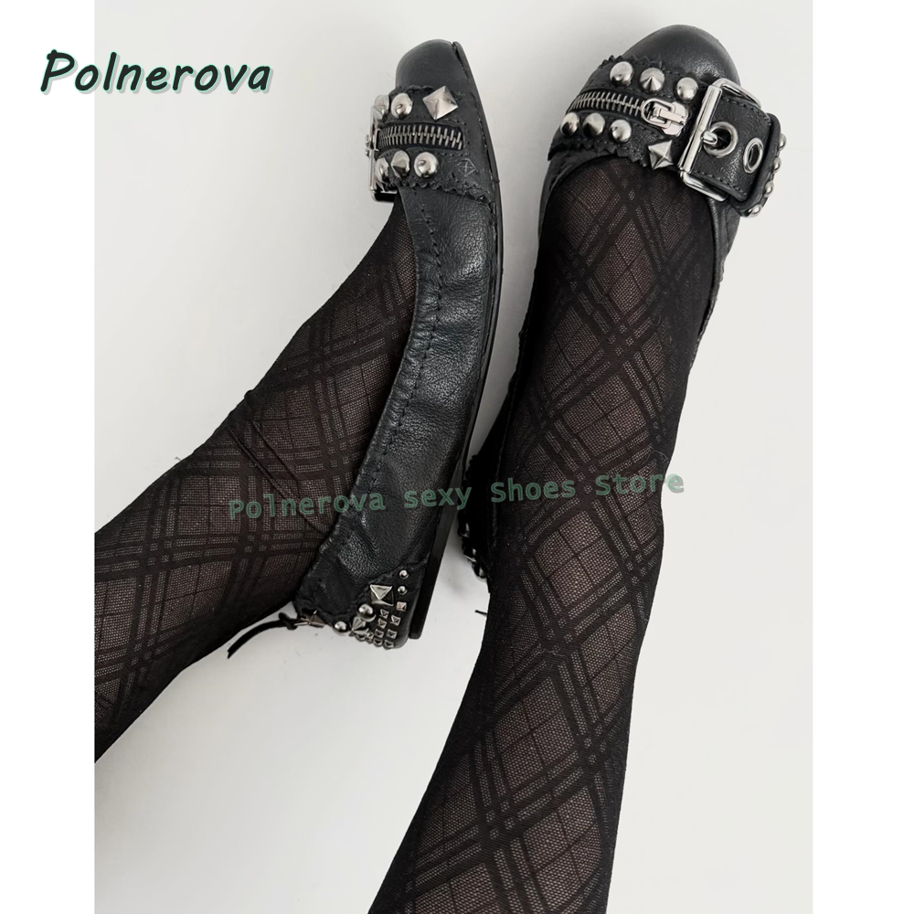 Туфли Мэри Джейн с заклепками  – обзор и цена Women'S Shoes Round Toe