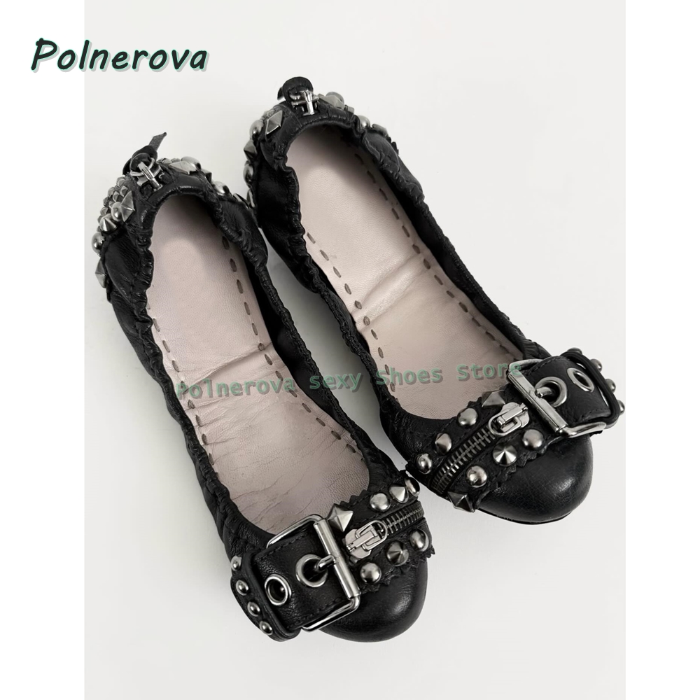 Туфли Мэри Джейн с заклепками  – обзор и цена Women'S Shoes Round Toe