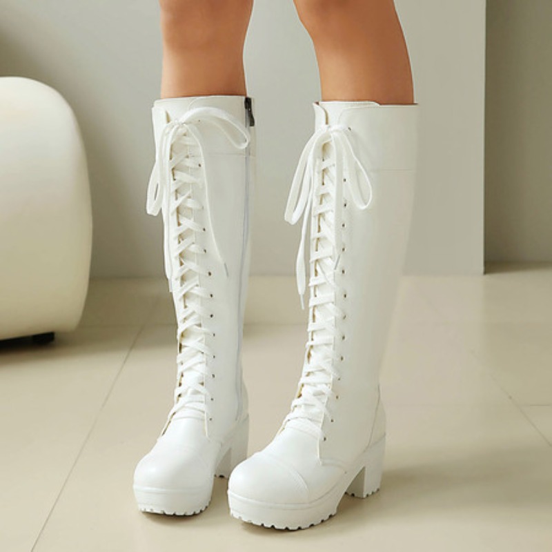 Женские армейские ботинки до к – обзор и цена High Knee Heel Boots